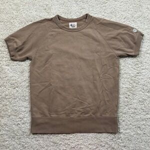 Champion x Todd Snyder Short Sleeve Sweatshirt Medium Brown Raglan Cotton